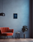 Wall-mounted abstract space-inspired art print by Mike Fogg in a stylish frame, enhancing room decor.