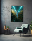 Wall-mounted abstract space-inspired art print by Mike Fogg in a stylish frame, enhancing room decor.